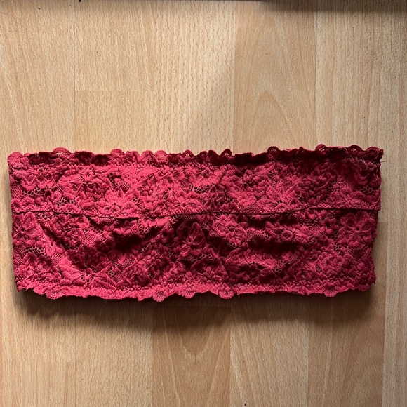 Aerie |  Red Lace Bandeau Bralette, 32C - Picture 1 of 4